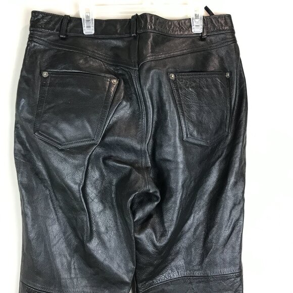 Mens Classic Leather Gear, black leather Pants Size 34 - Picture 5 of 8